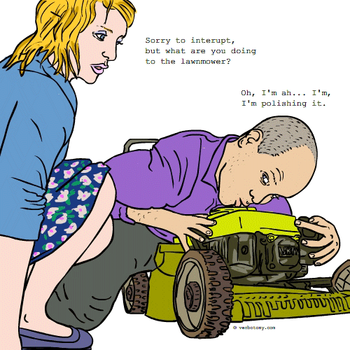 What are you doing to the lawnmower?