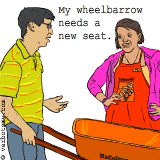 My wheelbarrow needs a seat...