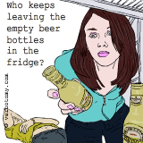 I wonder who keeps leaving these empties in the fridge